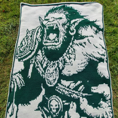 Ogre Onslaught | Fantasy Monster Overlay Mosaic Crochet Blanket PDF Pattern