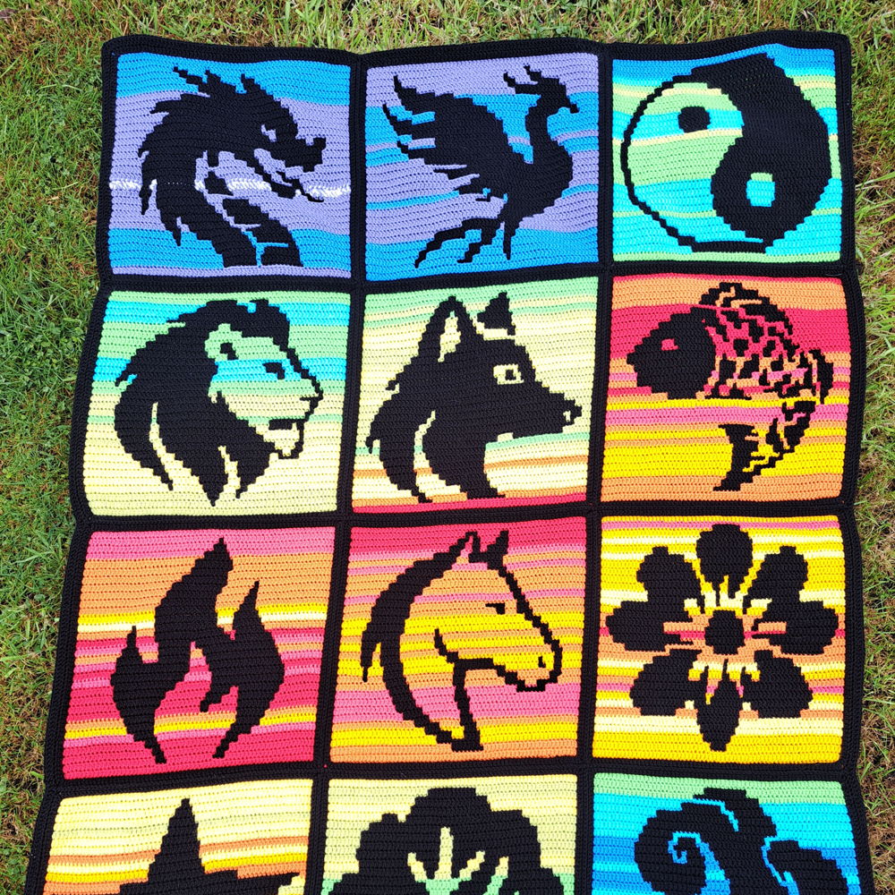 Soul Symbols | Monthly Temperature  Overlay Mosaic Crochet Blanket PDF Pattern
