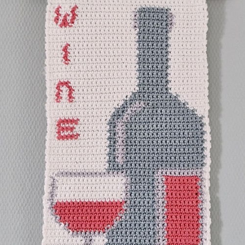 Haakpatroon wandhanger Wine