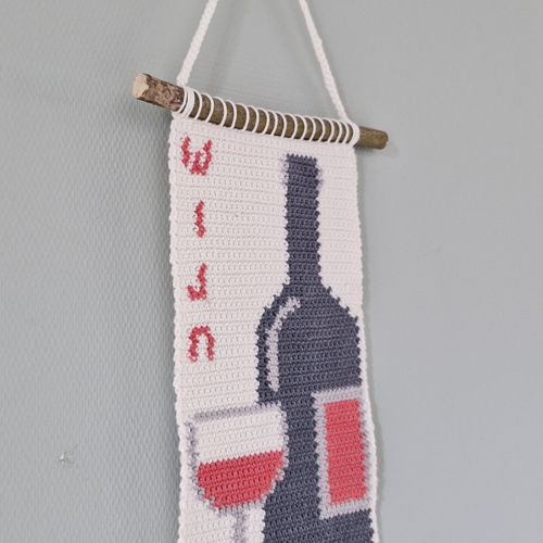 Haakpatroon wandhanger Wijn