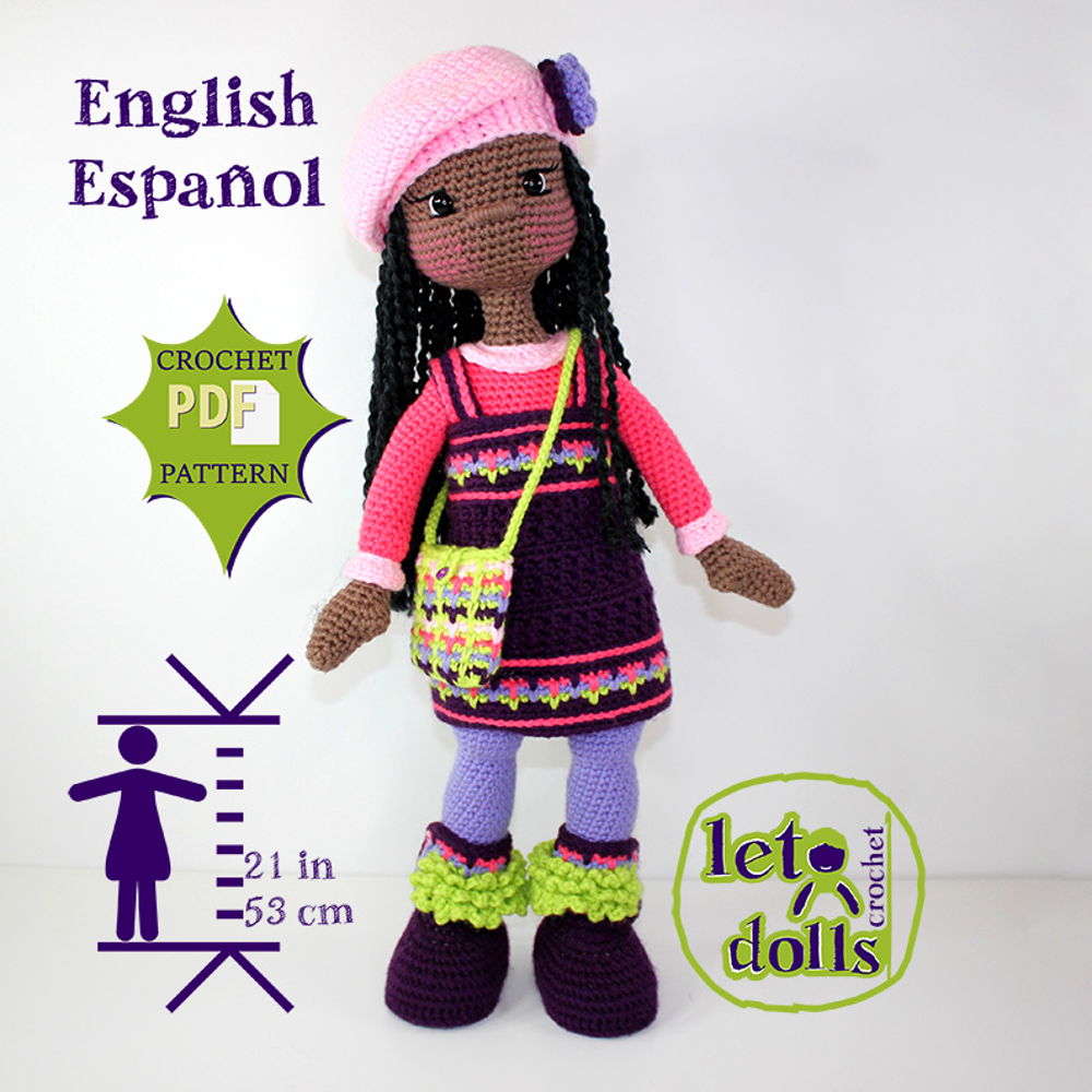 Brenda Large Crochet Doll Pattern, Amigurumi, 21"/ 53 cm Tall