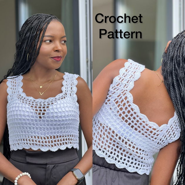 【新品未使用】2way Mesh Tank Top Easy Crochet Mesh Tank Top Pattern - Downloadable PDF - Eng (XS- 5X)
