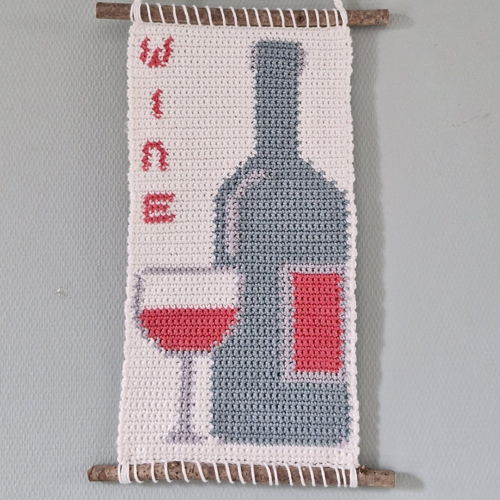 Haakpatroon wandhanger Wine