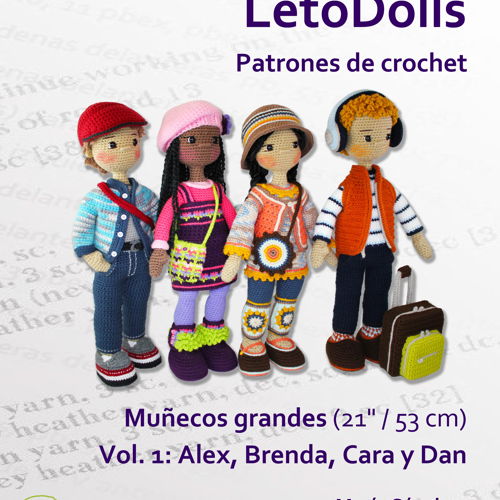 LetoDolls Gehaakte Patronen Grote Poppen (21" / 53 cm) Deel 1: Alex, Brenda, Cara & Dan
