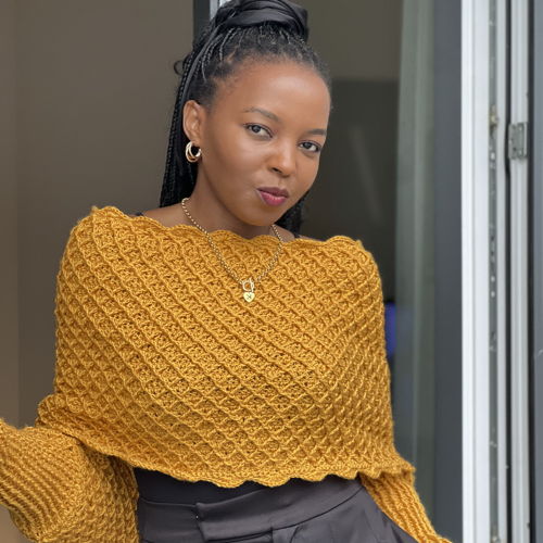 Easy Crochet Wrap Sweater with Sleeves Pattern Diamond Scarf