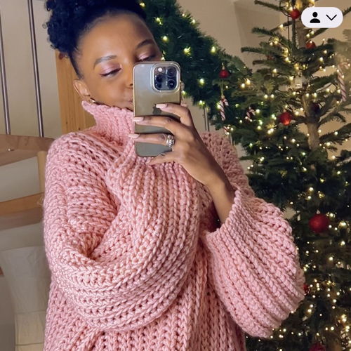 Gemakkelijk gehaakte geribbelde dikke trui