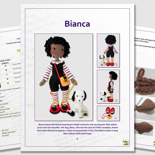 Bianca and Beau XLarge Crochet Doll Pattern, Amigurumi. 24"/61cm Tall