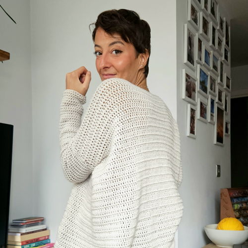 Häkelmuster: Übergroßer, lässiger Pullover