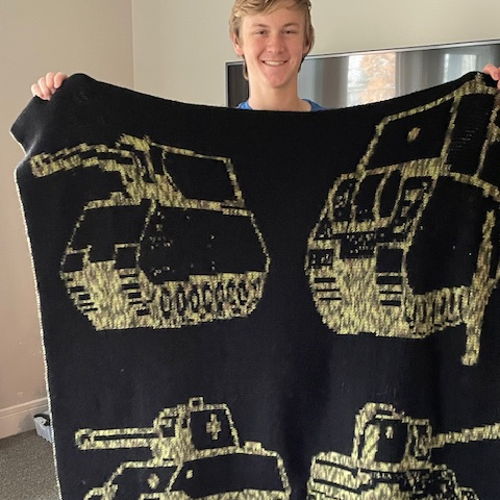 Evan’s Tank – Reversible Double Knit Throw Pattern – Charted Blanket