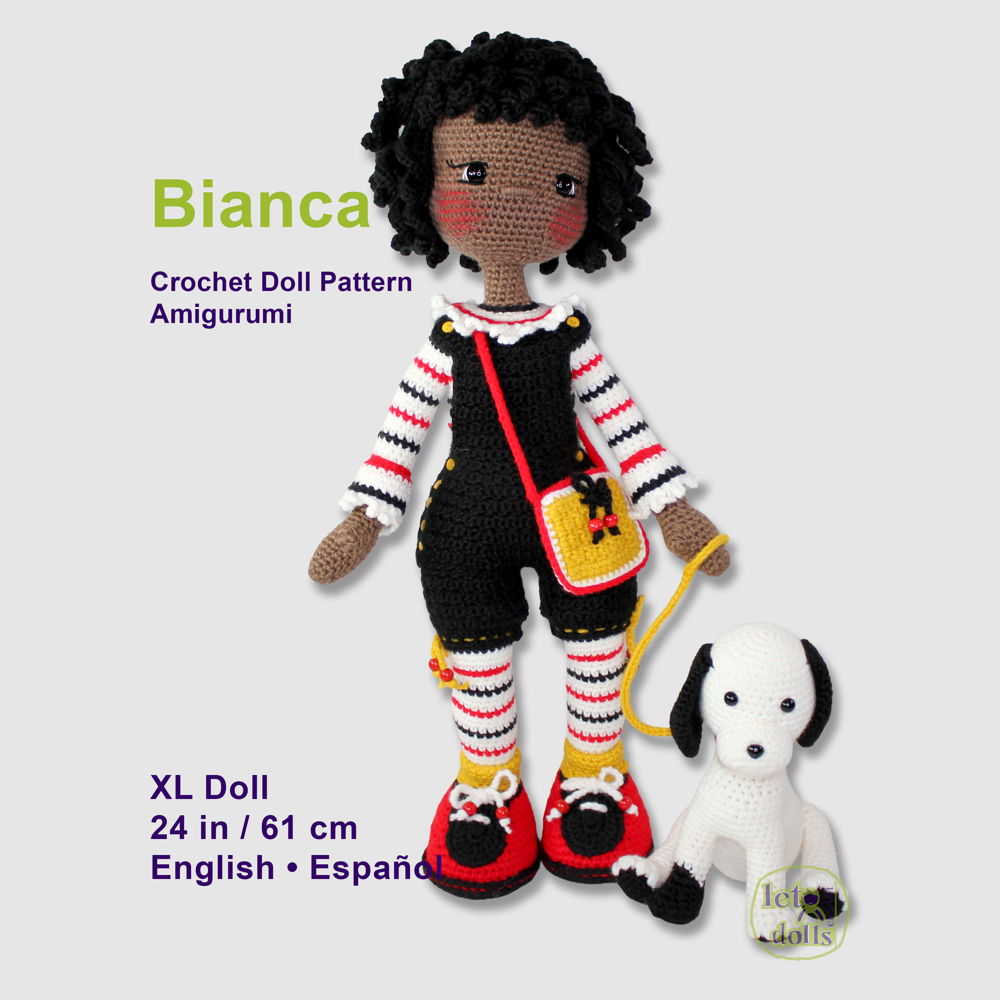 Bianca and Beau XLarge Crochet Doll Pattern, Amigurumi. 24"/61cm Tall