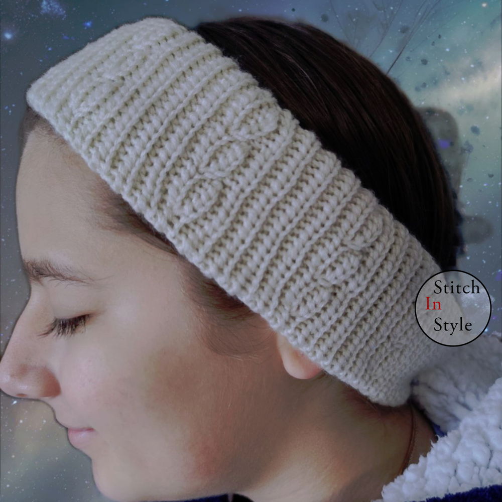 Crochet Pattern / Cozy Cable Headband, Knitted look crochet